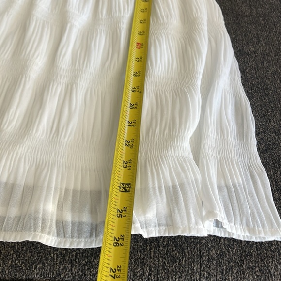 MISS ME WHITE COLD SHOULDER MINI DRESS Smocked Back with adjustable straps Sz S - Picture 7 of 17
